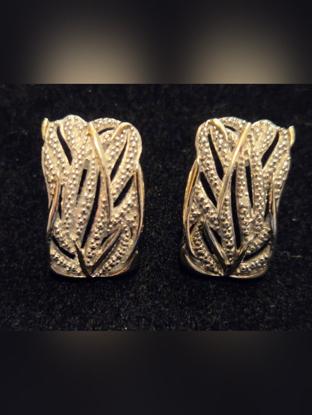 Sterling Silver 925 Signed  D'Joy Marcasite Floral Stud Earrings